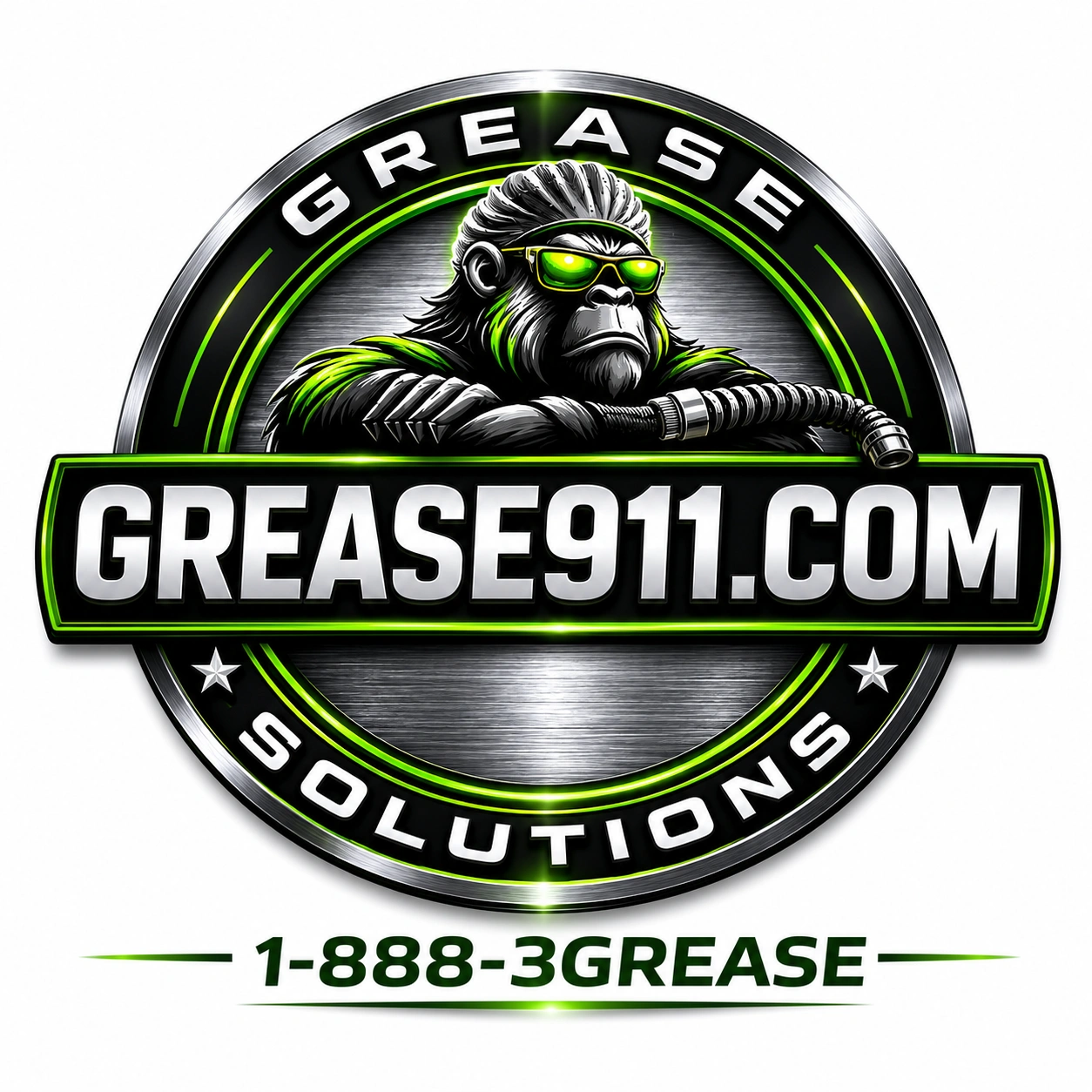 Grease911.com logo with gorilla mascot